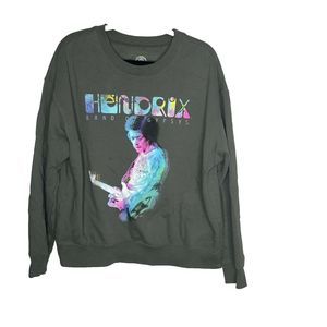 Hendrix Sweatshirt Mens XL Gray Reproduction Concert Tour Band Unisex